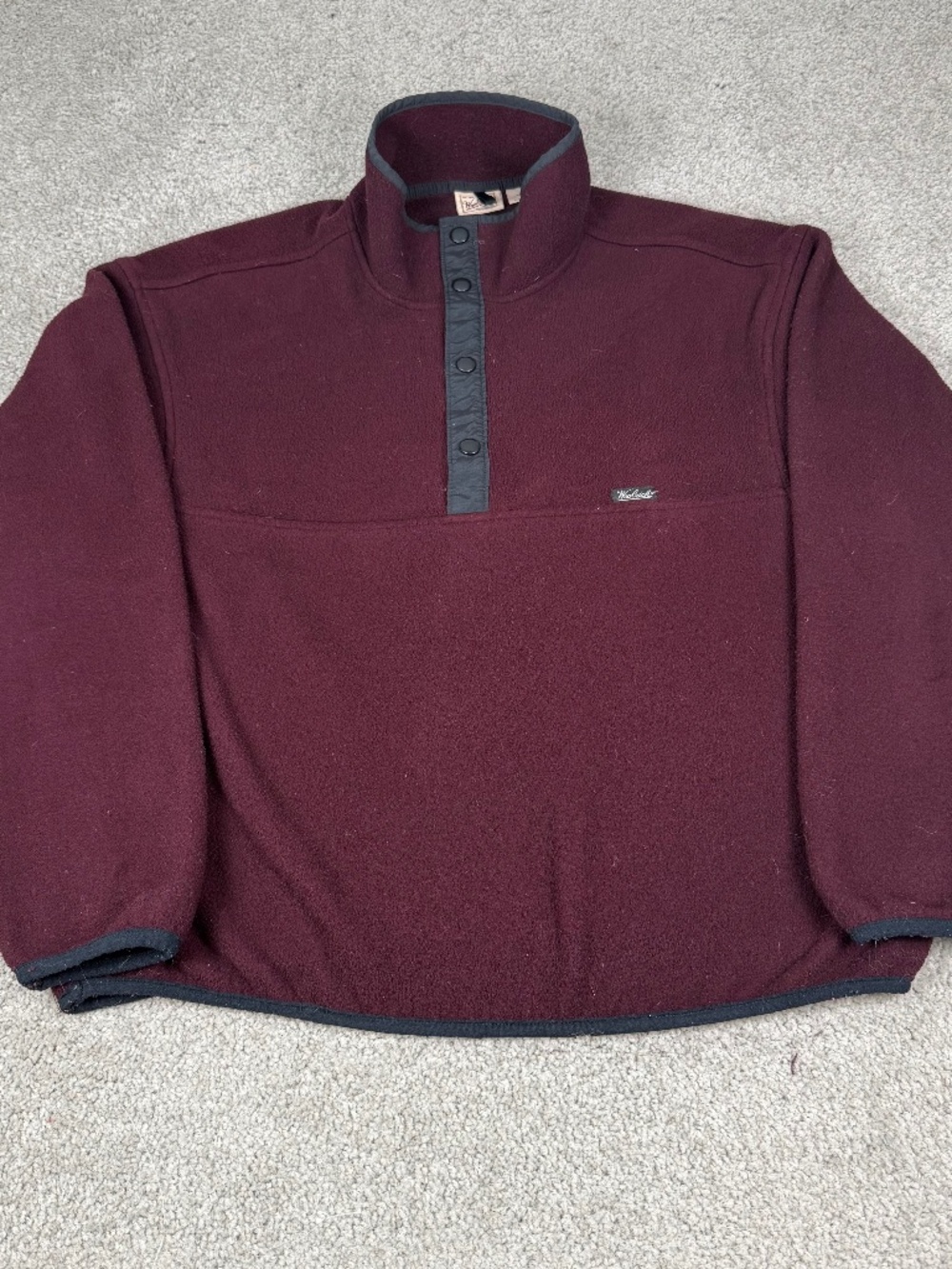 Woolrich Vintage Made in USA Fleece Pullover Snap-Button Polartec Men's Large